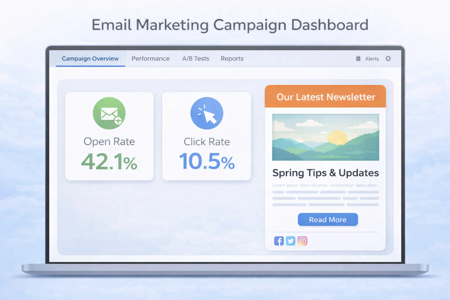Email marketing automation workflow and campaign dashboard