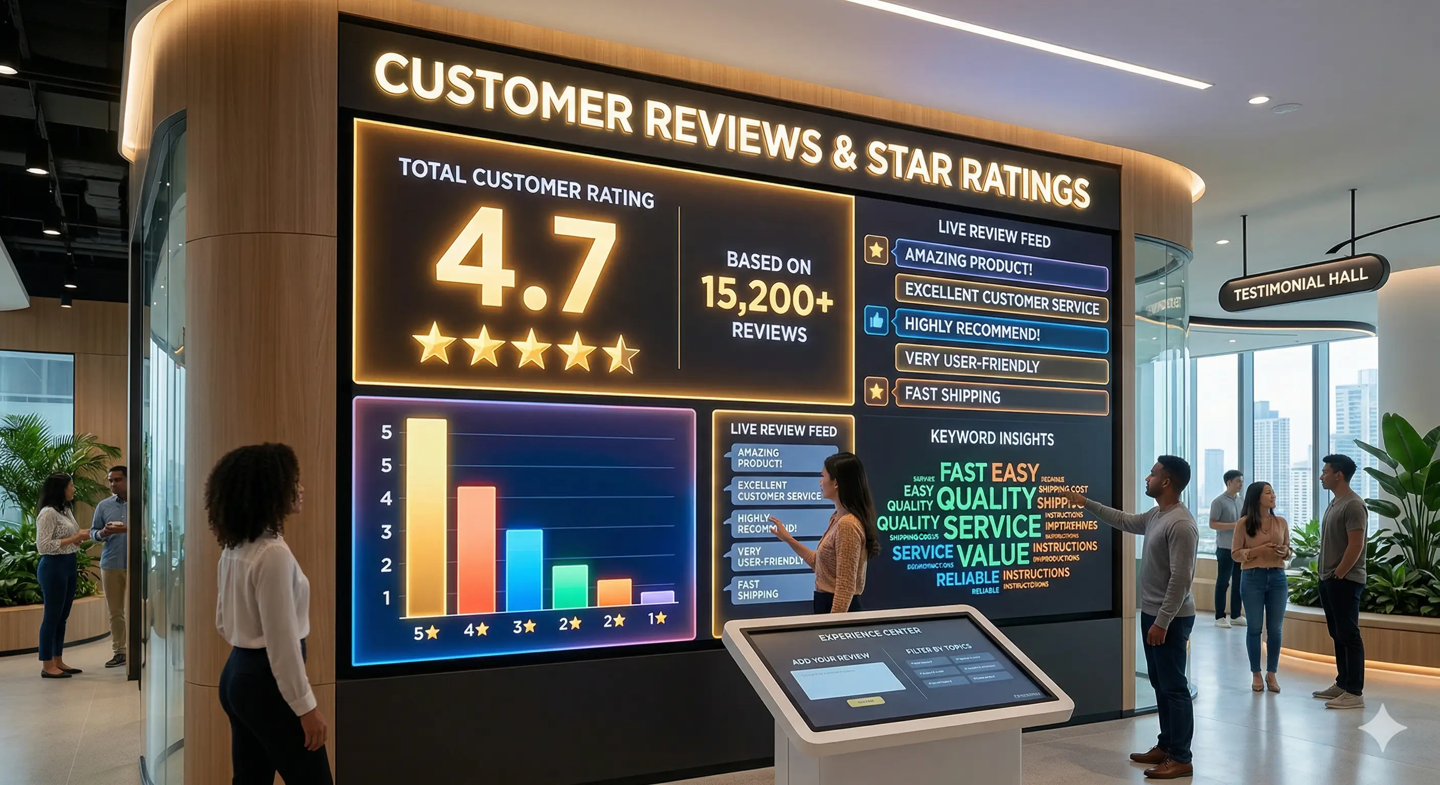 Customer reviews and star ratings showing their impact on local search visibility
