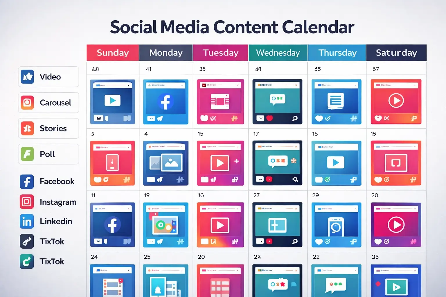 Content calendar and social media planning workflow