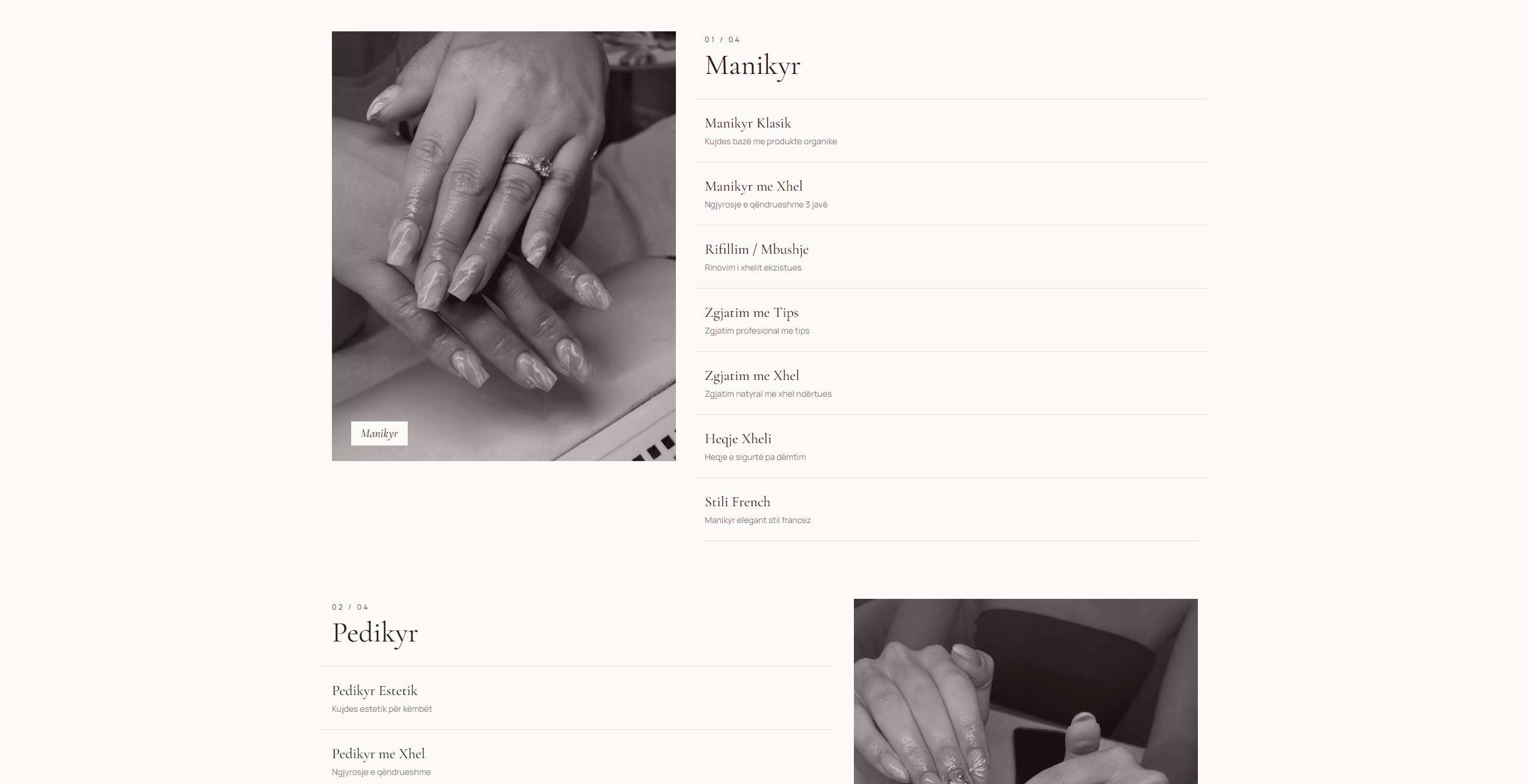 Blooming Aesthetic services page